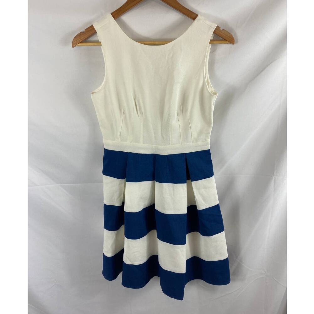 NWT INA Striped Bottom Sleeveless Fit and Flare Dress Small